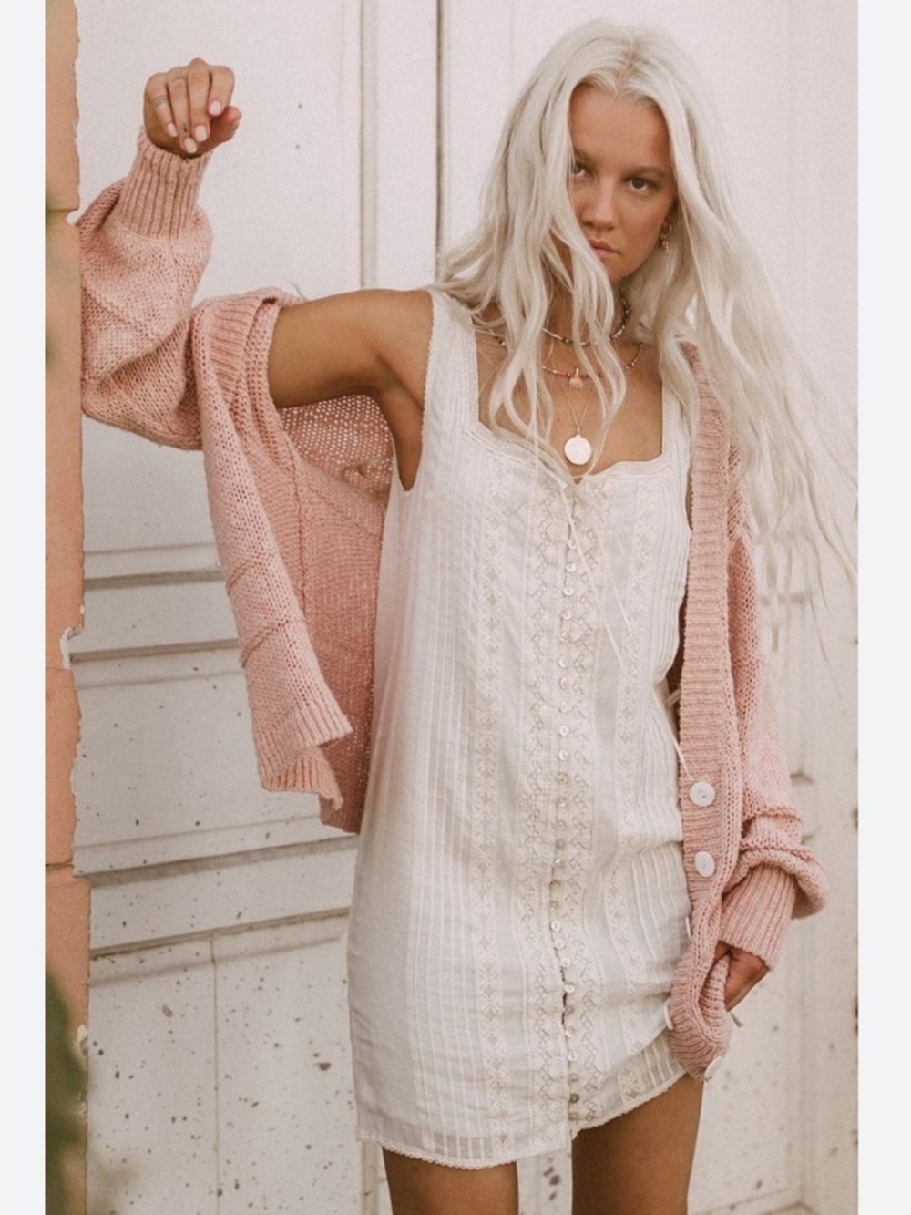 Spell & The Gypsy Collective “Pearl on Pearl” Knit Cardigan L - Picture 6 of 15